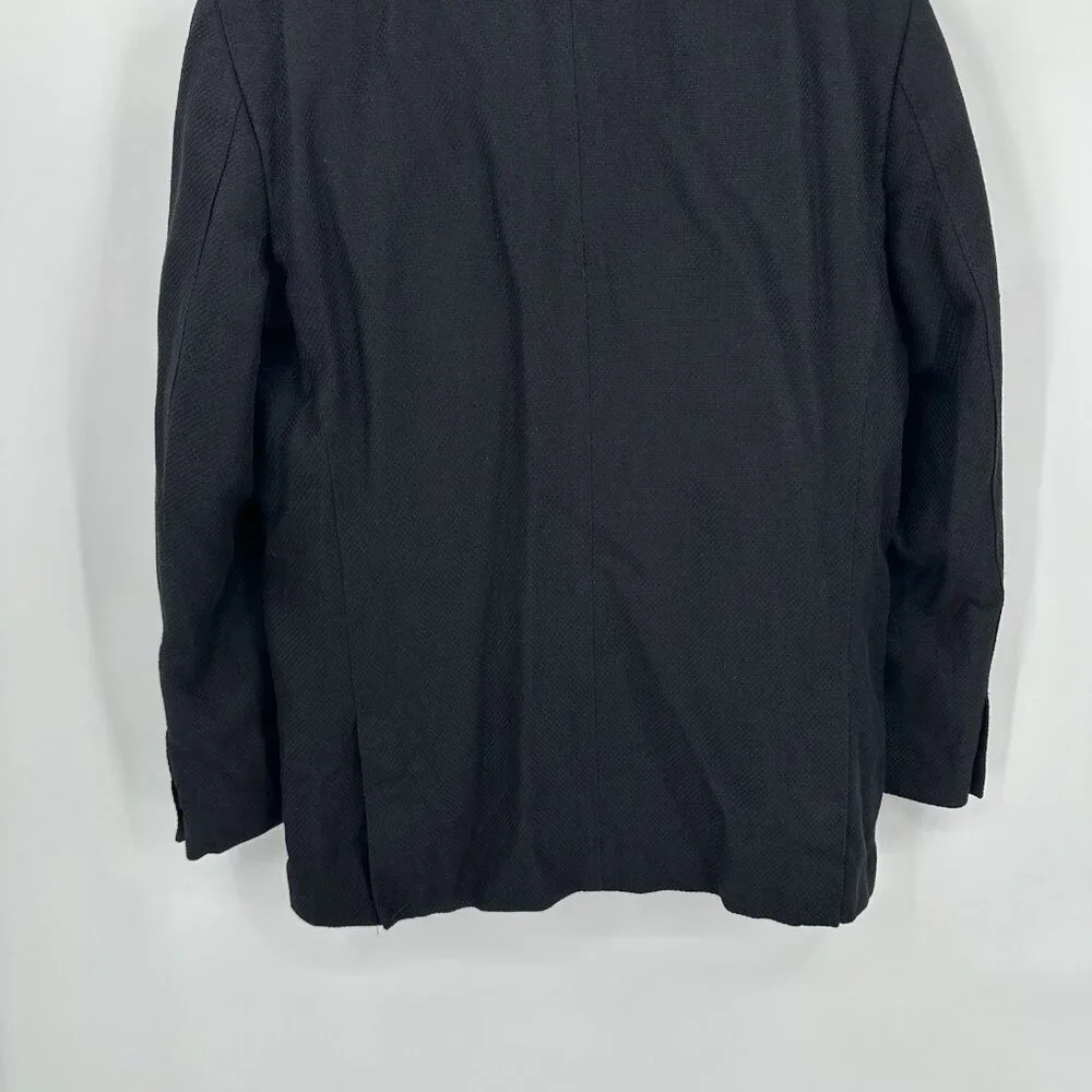 JOSEPH ABBOUD jacket blazer sport coat black LARGE linen cotton business casual